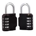 thumbnail image 3 of Jiuj - Candado de seguridad de 4 dígitos, resistente a la intemperie, con combinación para taquilla, maleta, garaje, portón, escuela (aleación de zinc, negro), 3 of 5