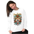 thumbnail image 3 of Stay Wild Tiger Head Rose Tattoo Unisex Plus Fleece Graphic Sweatshirt Brisco Brands 5X, 3 of 5