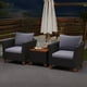 thumbnail image 5 of Costway 3 PCS Patio Rattan Furniture Set Cushioned Sofa Storage Table with Wood Top Grey, 5 of 10