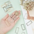 thumbnail image 4 of 1 Box 3 Colors 15PCS Metal Flat Rectangle Rings Buckle 1-1/5"(30mm) Square Strap Webbing Belt Rings Rectangular Metal Loops Strap for Bag Belt Strap Heavy Duty Black Gold Silver for diy, 4 of 7