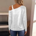 thumbnail image 6 of Posijego Sequins Long Sleeve Tops for Women Cold Shoulder Party Formal Blouses Sparkly Shiny Elegant Tunic Shirts, 6 of 9
