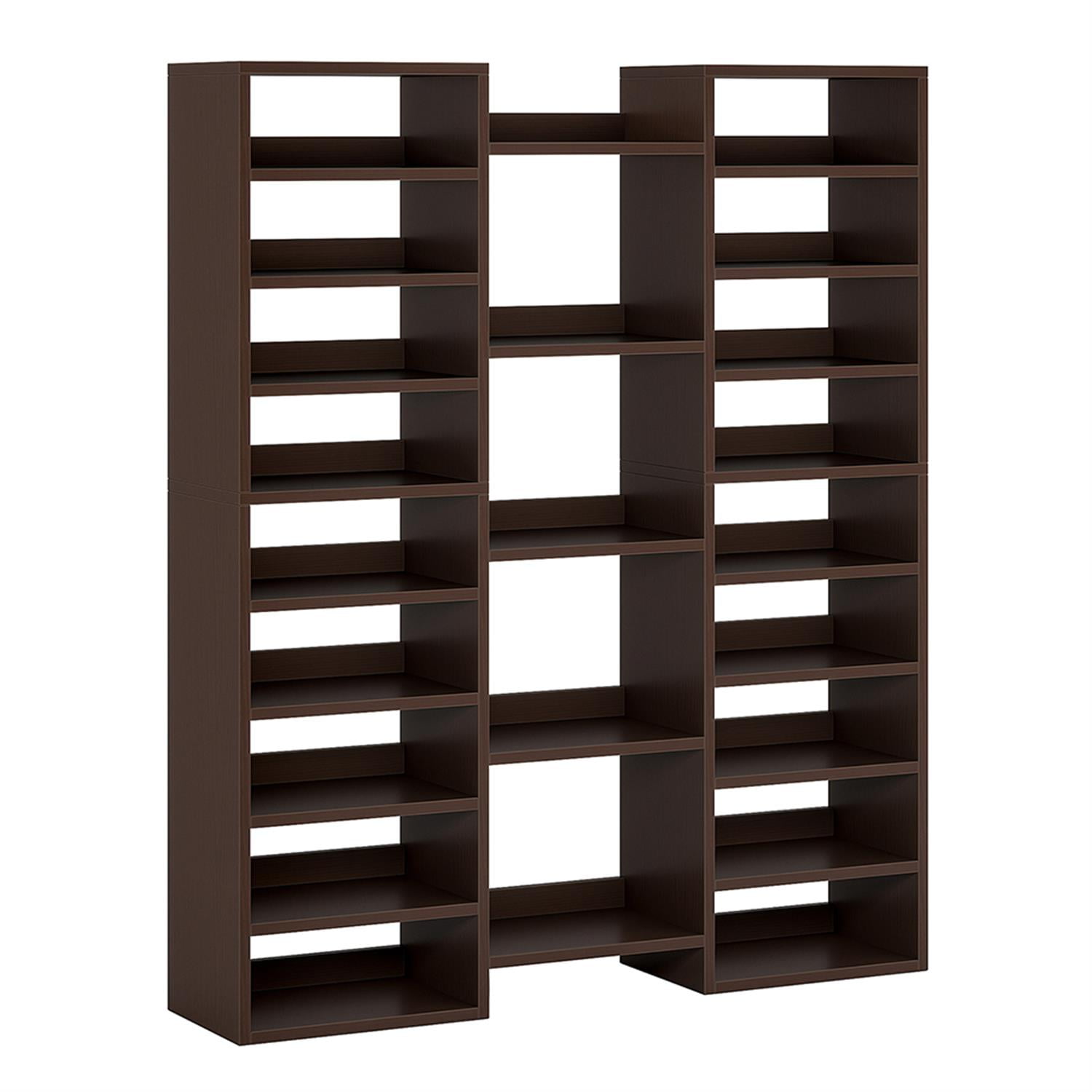 Demi Bonn Elegant Wooden Shoe Storage Cabinet, Space-Saving Solution with Cubbies for 23 Pairs, Freestanding Shoe Rack Organizer, Brown