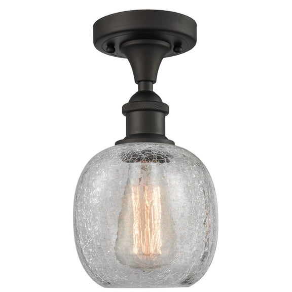516-1C-OB-G105-LED-Innovations Lighting-Belfast-3.5W 1 LED Semi-Flush Mount in Industrial Style-6 Inches Wide by 11 Inches High   Oil Rubbed Bronze