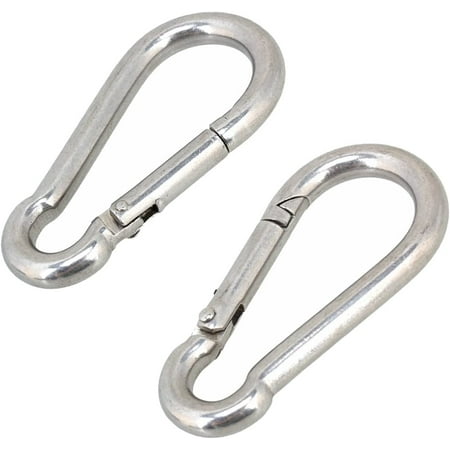 (Pack of 25) 1/4” (6.35 mm) Diameter, 2.25” Length Galvanized Steel Carabiner \Clip Snap Hook -Spring Loaded Karabiner-