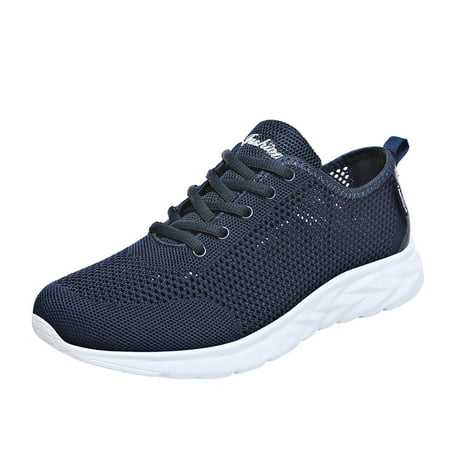 

Sneakers for Men Men Sneakers Comfortable Fashion Casual Breathable Lightweight Solid Color Summer And Autumn Mens Sneakers Mesh Dark Blue 44