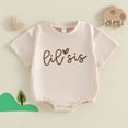 thumbnail image 2 of Baby Boys' Bodysuits Gentle Letter Print Short Sleeve Crew Neck Girls Embroidery Bodysuit Versatile Summer Outfit, 2 of 8