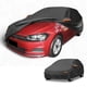 thumbnail image 1 of Funda para automóvil Unique Bargains impermeable para todo clima, anti-UV, cubierta exterior completa para Volkswagen Polo Hatchback 2001-2023 190T-PU negra con franjas reflectantes, 1 of 5