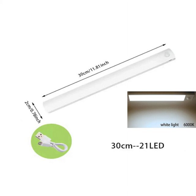 Lámpara LED con Sensor de movimiento PIR, luz nocturna regulable, recargable, para escaleras, armario, habitación, pasillo, tubo, barra, Bombilla detectora