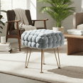 thumbnail image 6 of Home Soft Things Crushed Velvet Pouf Stool Ottoman - Light Blue - 16x16x16'', 6 of 14