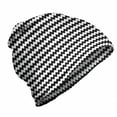 thumbnail image 1 of Chevron Unisex Beanie, Zigzags Black and White, Hiking Outdoors, Black White, by Ambesonne, 1 of 1