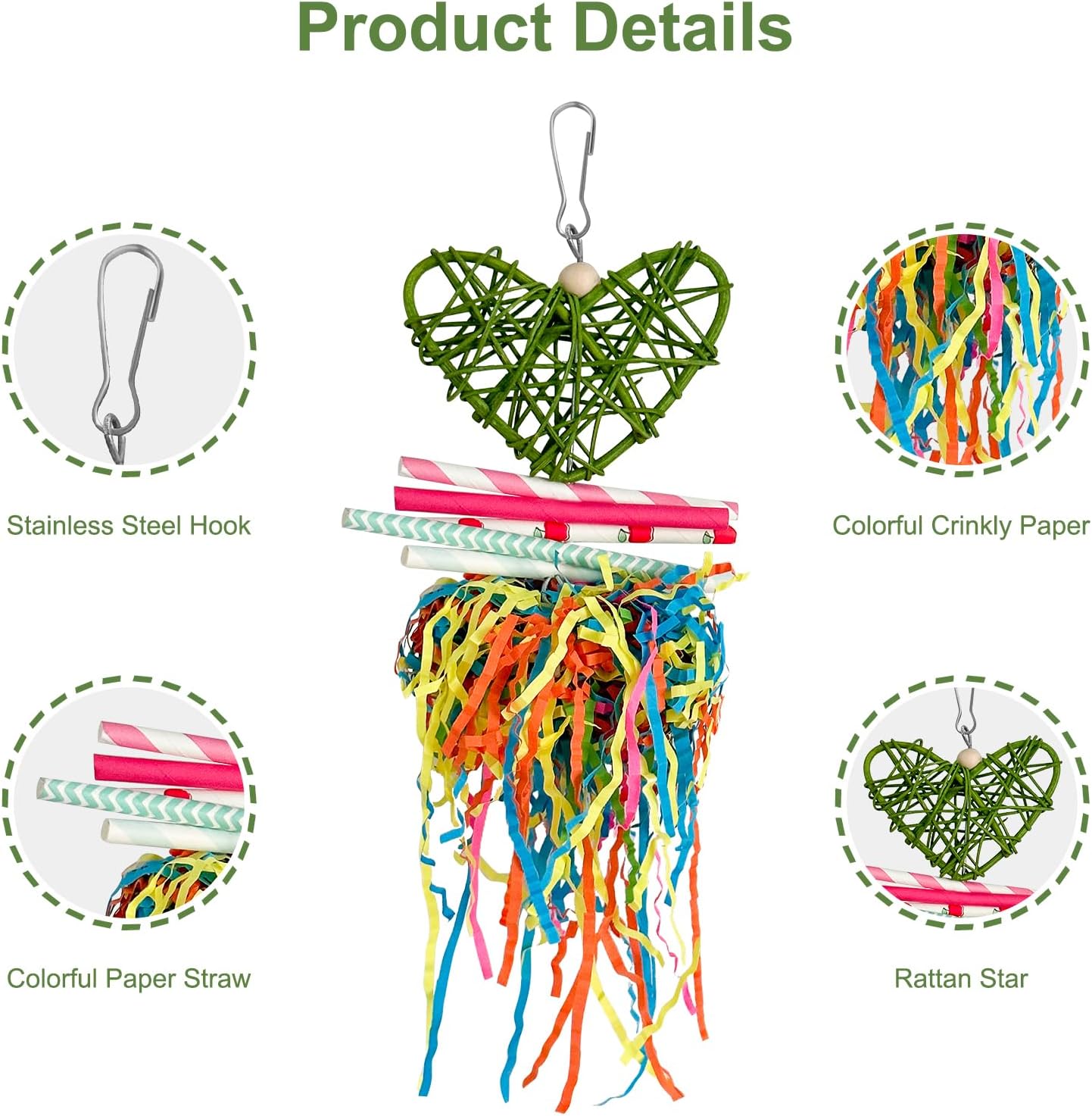 Bird Toys, Natural Corn Cob Chew Toys Foraging Toys for Parrots, Conures, Cockatiel, Lovebird