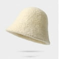 thumbnail image 2 of Prolriy Winter Hats for Women, Women's Thickened Cold Plush Basin Hat Warm Solid Color Fisherman Hat Womens Hats Bucket Hat Beige, 2 of 3