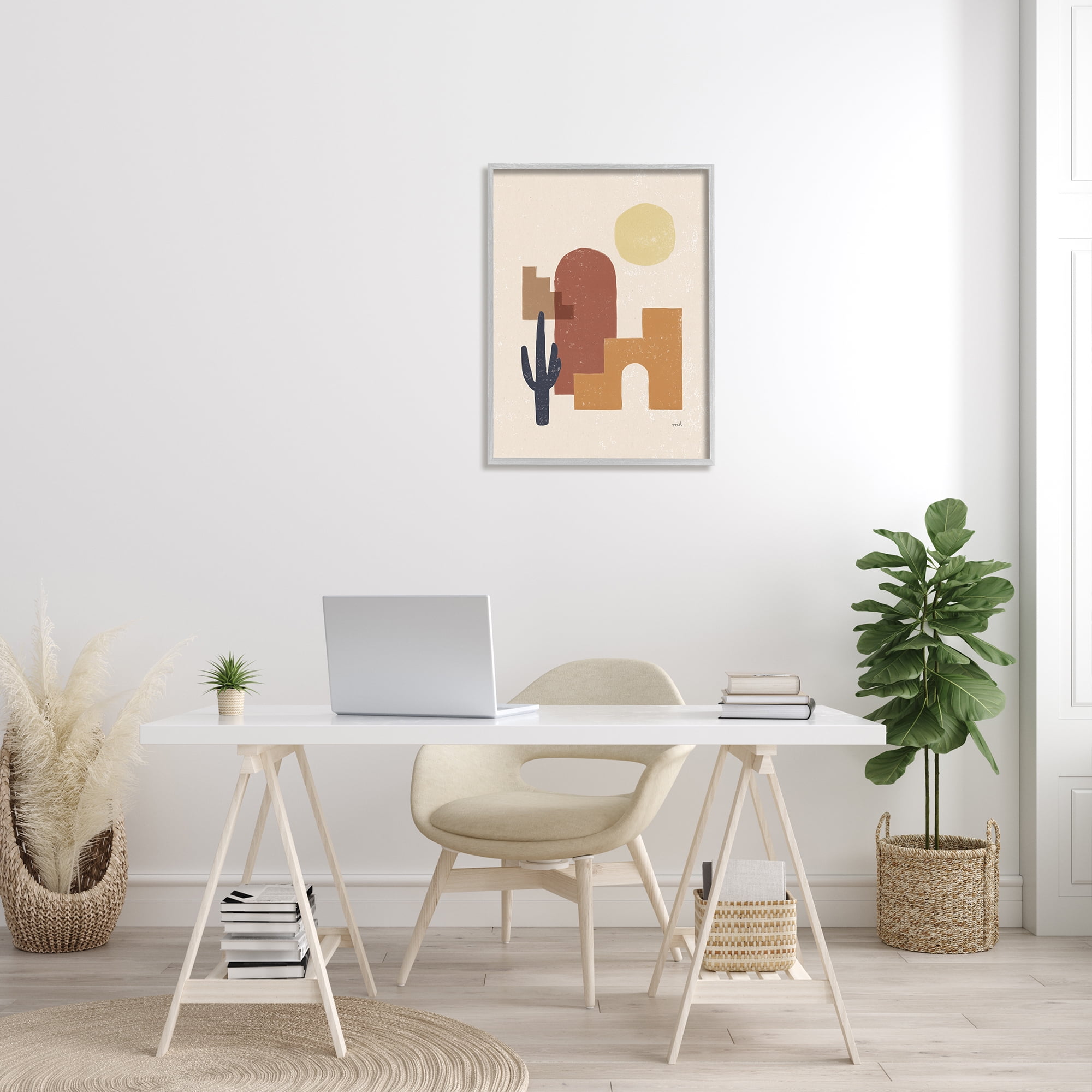 Stupell Indtries Southwestern Shape Arrangement Abstract Cact Desert Sun Landscape,24 x 30,Design by Moira Hershey