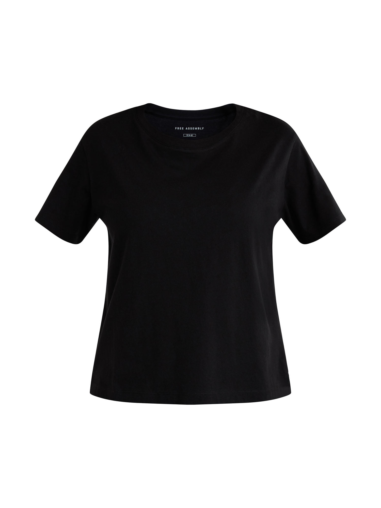 Free Assembly Women's Cotton Cropped Boxy Tee with Short Sleeves, Sizes XS-4X