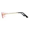 thumbnail image 4 of Luxe Rimless Narror Rectangle Pimp Rapper Sunglasses Gold Pink, 4 of 4