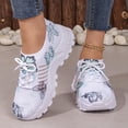 thumbnail image 2 of Women's Walking Shoes Composite Toe Work Barefoot Sneakers Shoes Breathable Flexible Fashion Sneakers for Daily Wear Green Size 8.5, 2 of 6
