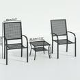 thumbnail image 2 of Patio Bistro Set, 3 Pieces Outdoor Patio Furniture Set, Modern Patio Chairs with Table for Garden, Balcony, Porch, Poolside (Black), 2 of 7