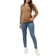 thumbnail image 2 of INSPIRAR CHIC Blusas de Maternidad para Mujeres, Suéter de Manga Larga, Cuello en V, Blusa Tunic, Ropa de Embarazo 2XL Marrón, 2 of 6