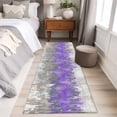 thumbnail image 4 of Runner Rug 2 x 6 Ft, Purple Grey Abstract Washable Non-Slip Floor Mat for Kitchen Hallway/Entryway, Gradient Geometric Graffiti Modern Art Long Kitchen Runner Area Rugs for Living Room, Low-Profile, 4 of 8