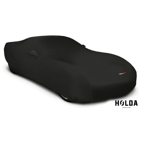 Holda HHZNAN Custom Car Cover SuperStretch Black for C4 Corvette 1983-96 with C4 Flag licensed color logo