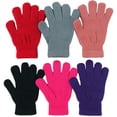 thumbnail image 2 of ToBeInStyle Women's Pack of 6 of Acrylic Stretchy Fuzzy Everyday Winter Gloves - One Size, 2 of 7