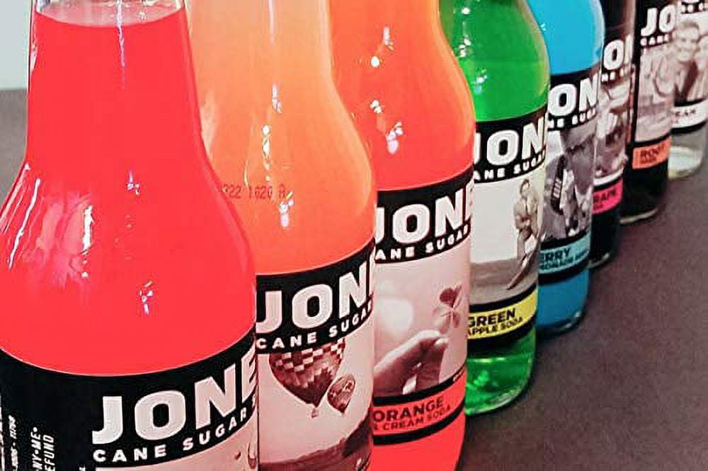 Jones Soda 12 ounce Glass Bottles (Blue Bubblegum, 12 Bottles)