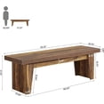 thumbnail image 2 of Tribesigns 55" Wood Entryway Bench, Farmhouse Long Entry Seat for Hallway, Dark Brown, 2 of 7