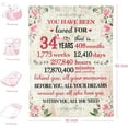 thumbnail image 6 of 34th Birthday Gifts for Women Happy 34th Birthday Gifts for Her 34 Year Old Birthday Gifts for Women 34th Birthday Decorations for Women Bestie Wife Sister Mom Friends 34th Birthday Blanket 50x60, 6 of 6