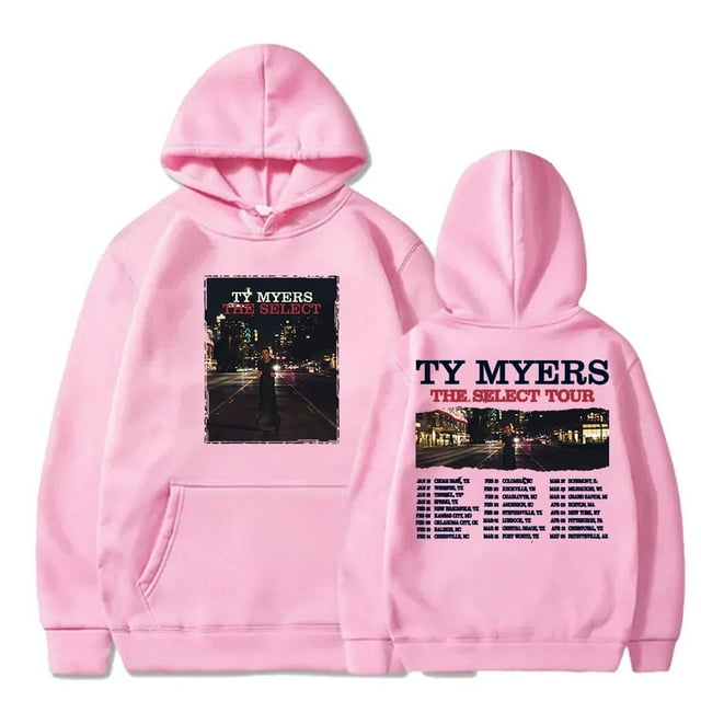 Ty Myers The Select Tour Chandails à Capuchon Cosplay Femmes Hommes Mode Décontractée Chandails en Molleton à Manches Longues Pullovers,S,Rose