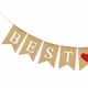 thumbnail image 4 of KAKOWELY Banderines con letras "MEJOR PAPÁ", banderines de arpillera con corazón rojo, banderines decorativos de lino con cola de golondrina, suministros para fiestas, 4 of 4