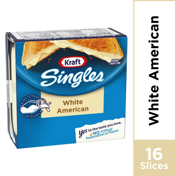 Kraft Singles Cheese Slices, White American Cheese, 16 ct 12.0 oz