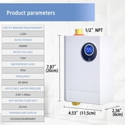 DICEEVIL Electric Tankless Water Heater, 110V 3000W Compact Water Heater Under Sink for Kitchen rv Shower Sink Small, Conveniently Convertible Between Fahrenheit and Celsius