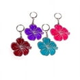 thumbnail image 2 of Hibiscus Hawaiian Flower Keychain, Womens Wallet Purse Charm, Cute Wristlet Keyring, New Car Gift For Her, Beach Ocean Lover Phone Pendant, 2 of 3