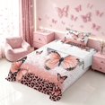thumbnail image 3 of Homewish Pink Butterfly Twin Sheets for Girls, Glitter Leopard Print Bedding, 3-Piece (1 Flat Sheet, 1 Fitted Sheet and 1 Pillowcase), 3 of 6