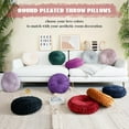 thumbnail image 3 of Round Throw Pillow 14.9inch Soft Round Floor Pillow Handmade Pleats Round Pillow Cushion for Couch Velvet Decorative Throw Pillow for Sofa Bed Living Room, 3 of 8
