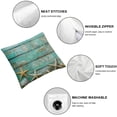 thumbnail image 4 of Acheng  Pretty Turquoise Blue Nautical Background Decorated with Draped Fishing net and Starfish on Painted Rustic Wooden Boards Throw Pillow Case Cushion Cover Set of 2 for Sofa Couch White, 4 of 6