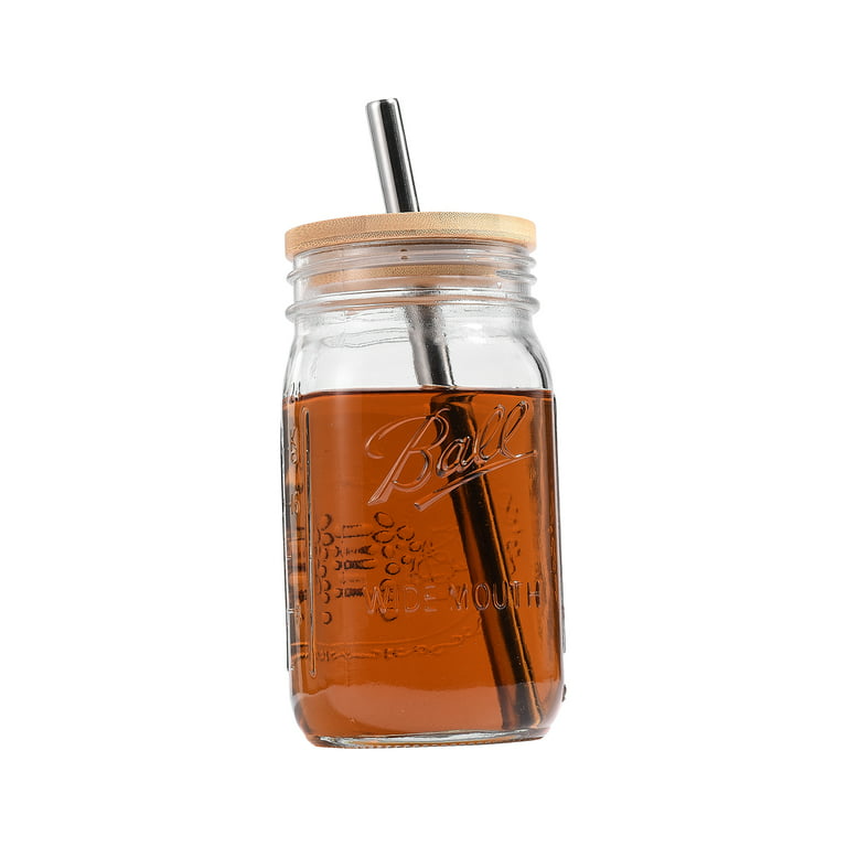 Yuedong Juice Bottle Mason Jars Mug With Lid Straw Drinking