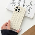 thumbnail image 2 of for iPhone Case Cute 3D Weave Plated Design Soft TPU Silicone Camera Screen Protect Bumper for Women Girls Slim Reinforced Shockproof (White,iPhone 14), 2 of 10