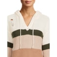 thumbnail image 4 of No Boundaries’ Juniors’ Destructed Colorblocked Hoodie, 4 of 5