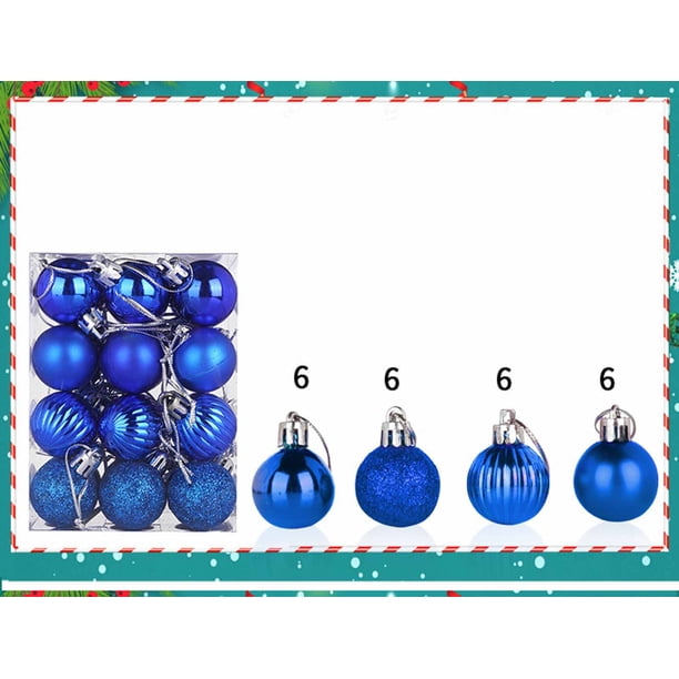 2pc Bolas de Decoración del Árbol de Navidad, 3cm, Azul Bebé