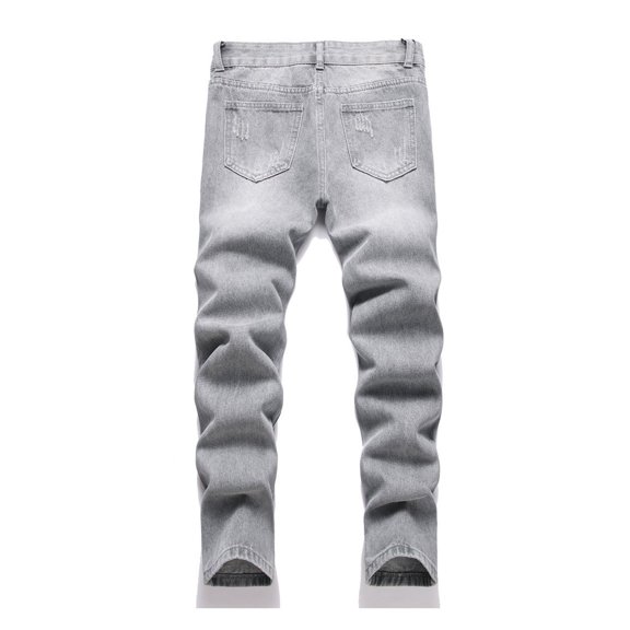 ZXLBBD Boys Jeans High Street Stylish Emborider Casual Long Denim Pants for Kids Child Stretch Spring Fall Durable Loose Dailywear