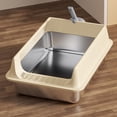 thumbnail image 6 of Semi Enclosed Cats Litter Box With Airflows Design Stainless Steel Scratchproof Low Entry Litter Container For Large, 6 of 17