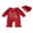 Red, variant on Cjfdfy Newborn Baby Girl Christmas Outfit Christmas Baby Letter Embroidery Knit Ruffle Collar Long Sleeve Jumpsuit And Santa Hat Set Infant Cute Christmas Fall Winter Outfits