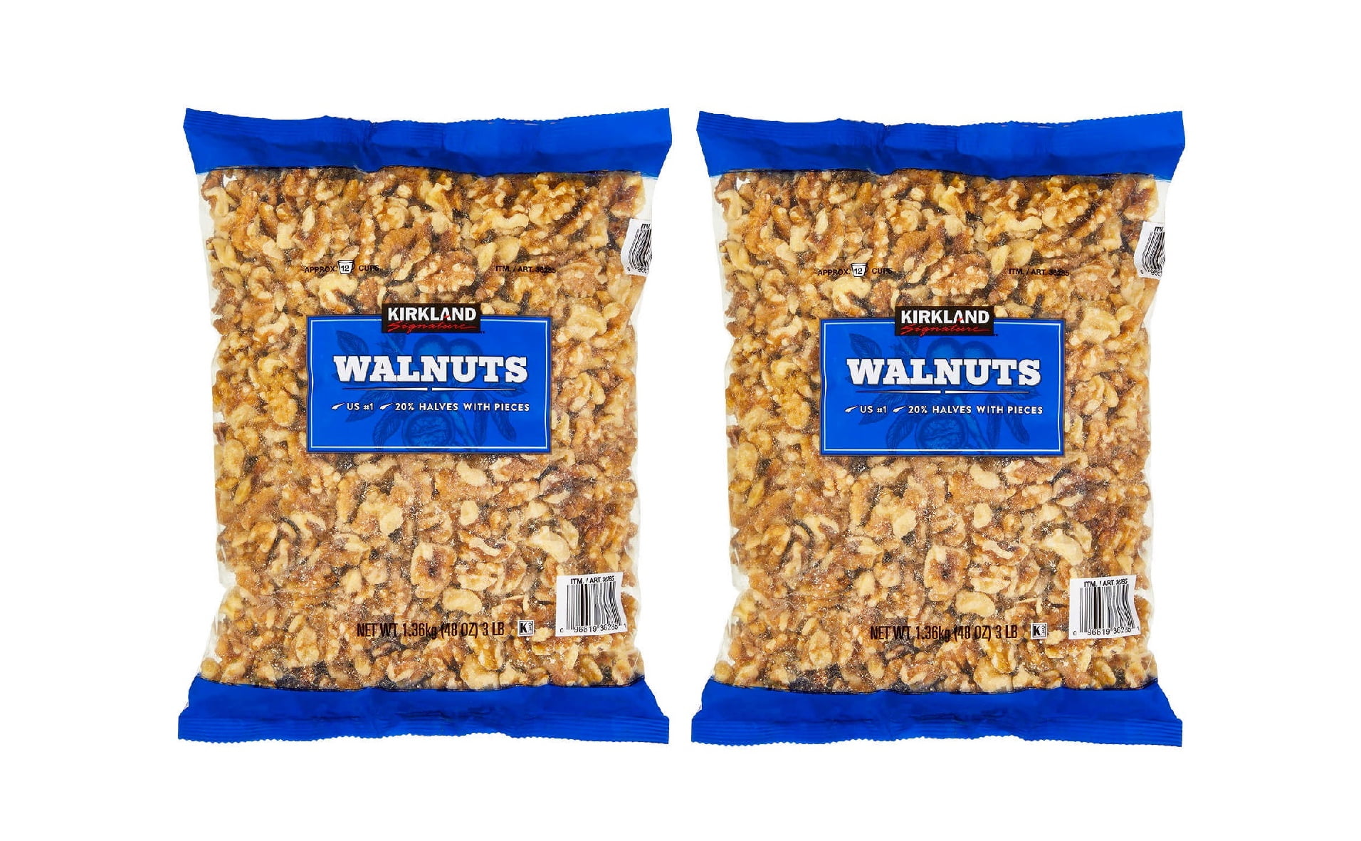 Kirkland Signature Walnut Halves, 3 lbs 2PK