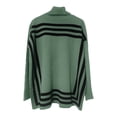 thumbnail image 4 of Chandail pour Femmes Automne/hiver Col Roulé Tricoté Manches Chauve-Souris Design Rayé, 4 of 5