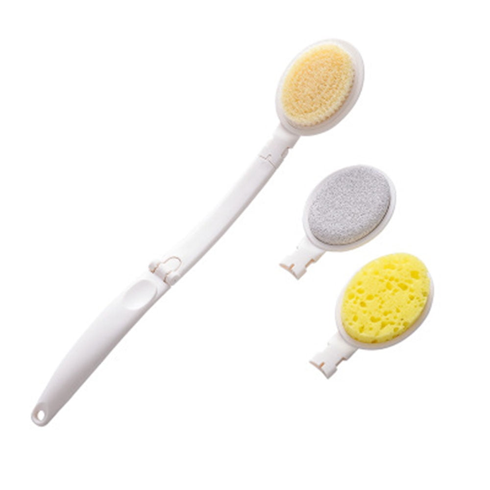 Bathroom Body Brush Set with Long Handle, 3 In 1 Foldable Shower Brush