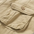 thumbnail image 5 of Plus Size Pants Men's Pocket Zipper Buttons Solid Leisure Time Tooling Short Pants Khaki 14(38), 5 of 8