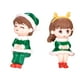 thumbnail image 1 of 2 figuras de pareja navideñas en miniatura, escultura decorativa, pequeño juguete artístico para Verde, 1 of 9