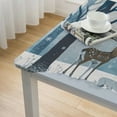 thumbnail image 4 of BANET Hello Winter Deer Rectangle Tablecloth, Snowy Forest Wonderland Decorative Table Cloth Dining Table Cover, Blue Christmas Holiday Seasonal Dinner Party Picnic Decoration White, 4 of 7