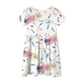 thumbnail image 6 of Gubotare Girls 4th of July Dress Girls Dress Short Sleeve Sleepshirts Heart Print Princess Daily Dress (White,Size 7-8 Years), 6 of 7